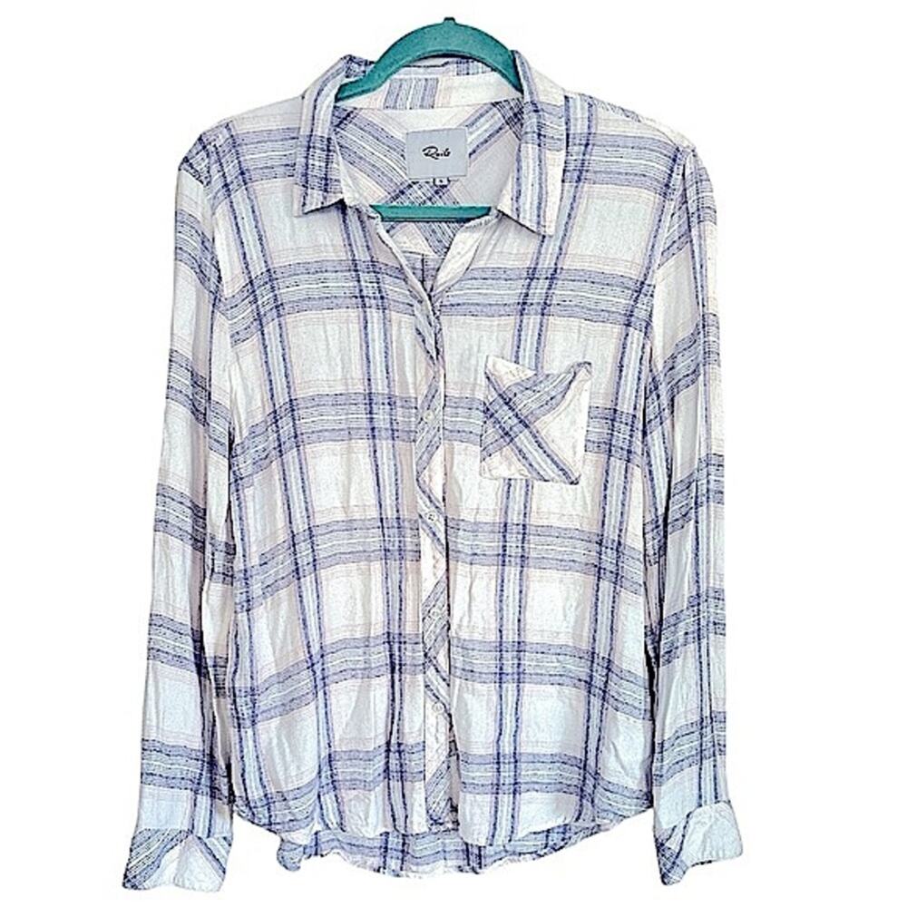 Rails Hunter White Coast Blush Plaid Button Down Shirt - Picture 2 of 8